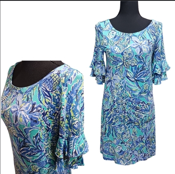 Lilly Pulitzer Lula Dress Bennet Blue - Picture 2 of 8